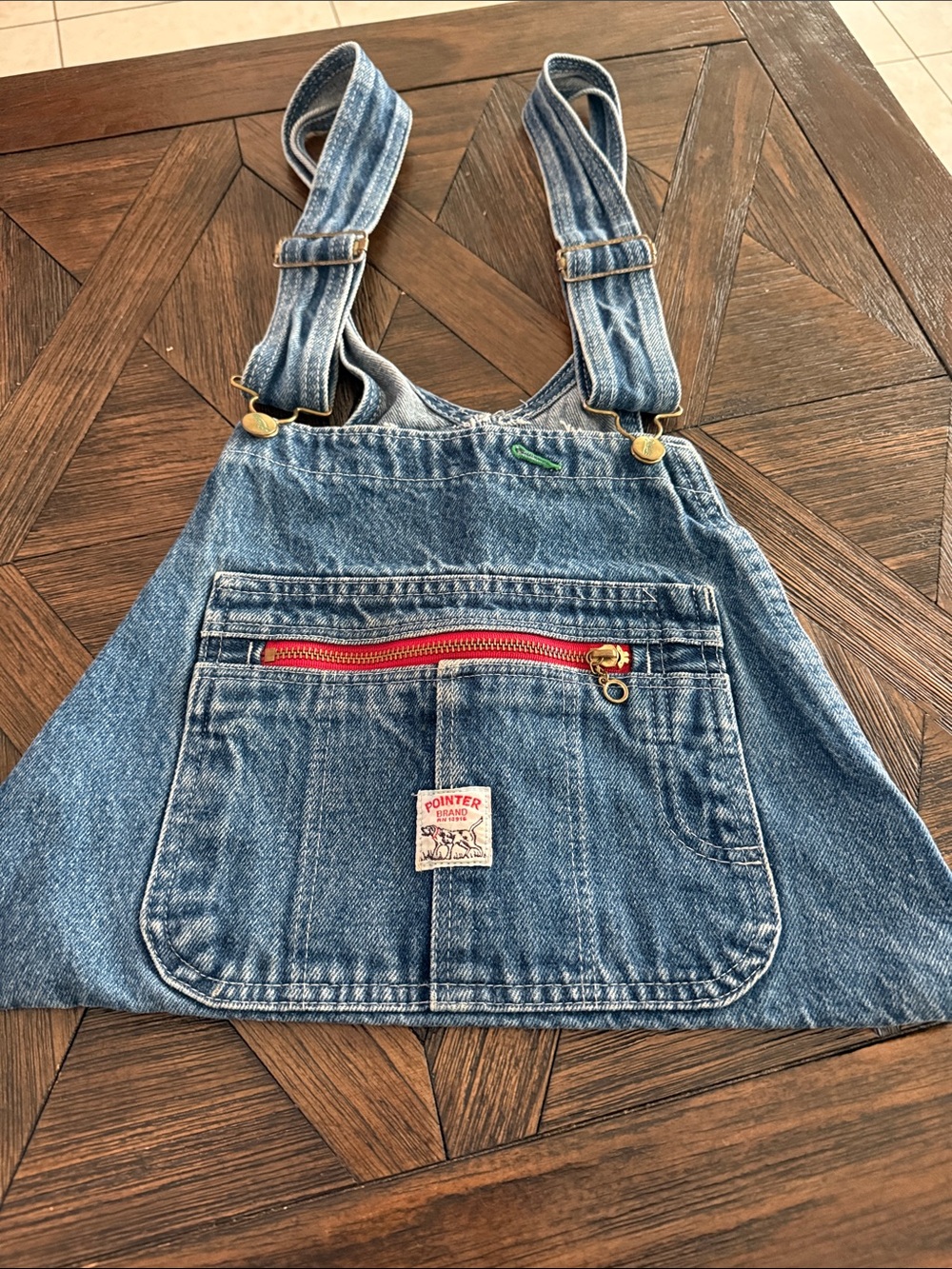 Vintage Pointer Brand Upcycled Denim Handbag L.C. King Overalls Tote